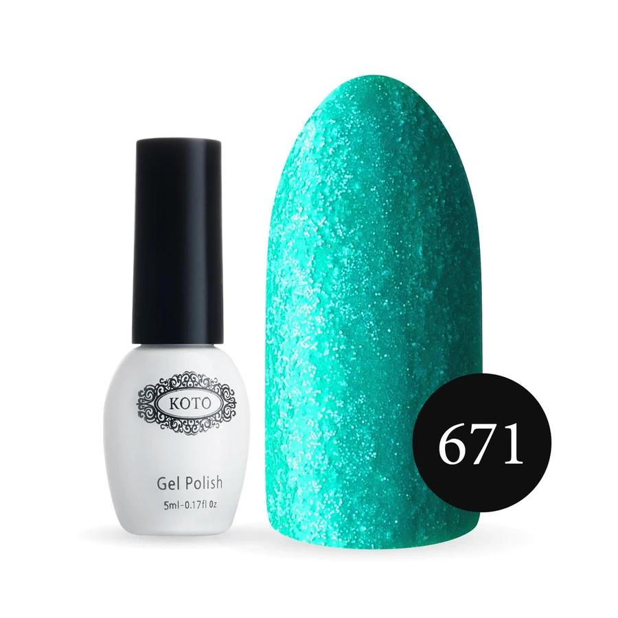 Пісочний гель-лак Koto Sandy Gel Polish №671 5мол бірюзовий, пісочний