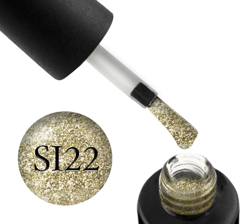 Гель-лак Naomi Gel Polish Self Illuminated Collection SI 22 слюда на золотій підкладці 6 мл