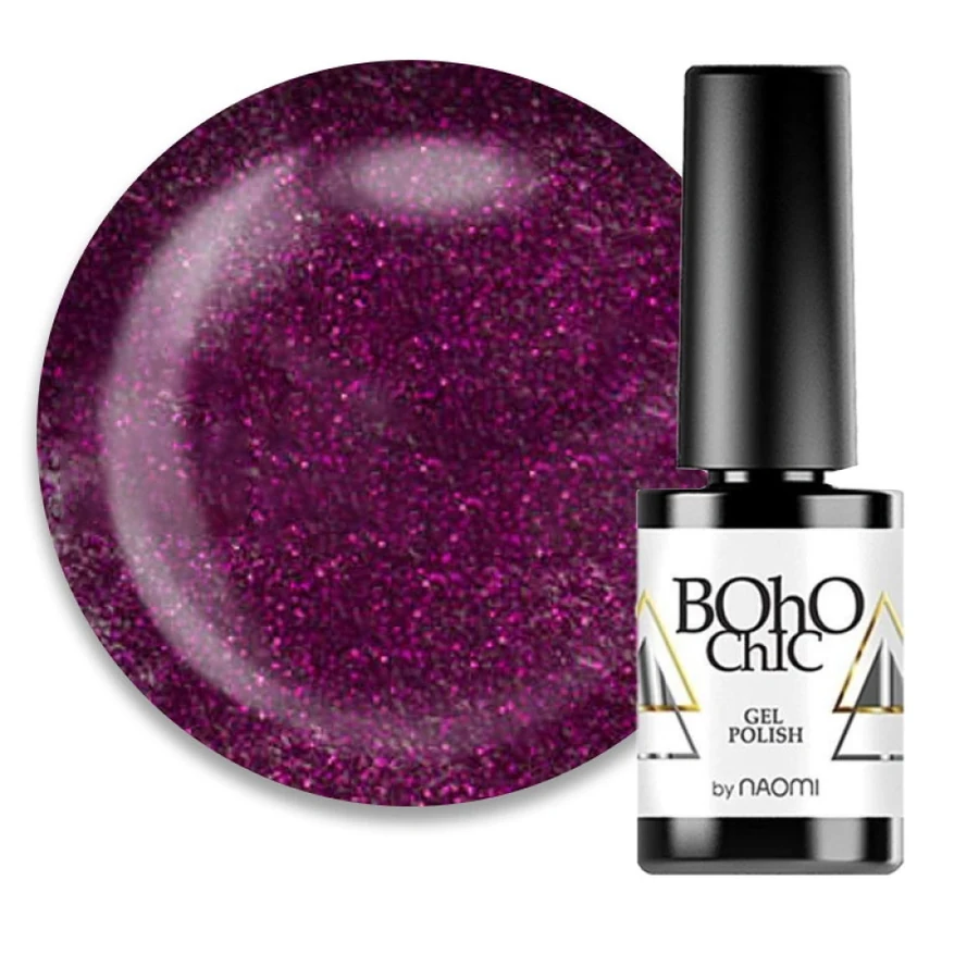 Гель-лак Boho Chic Gel Polish BC062 ягідні блискітки на прозорій основі 6 мл