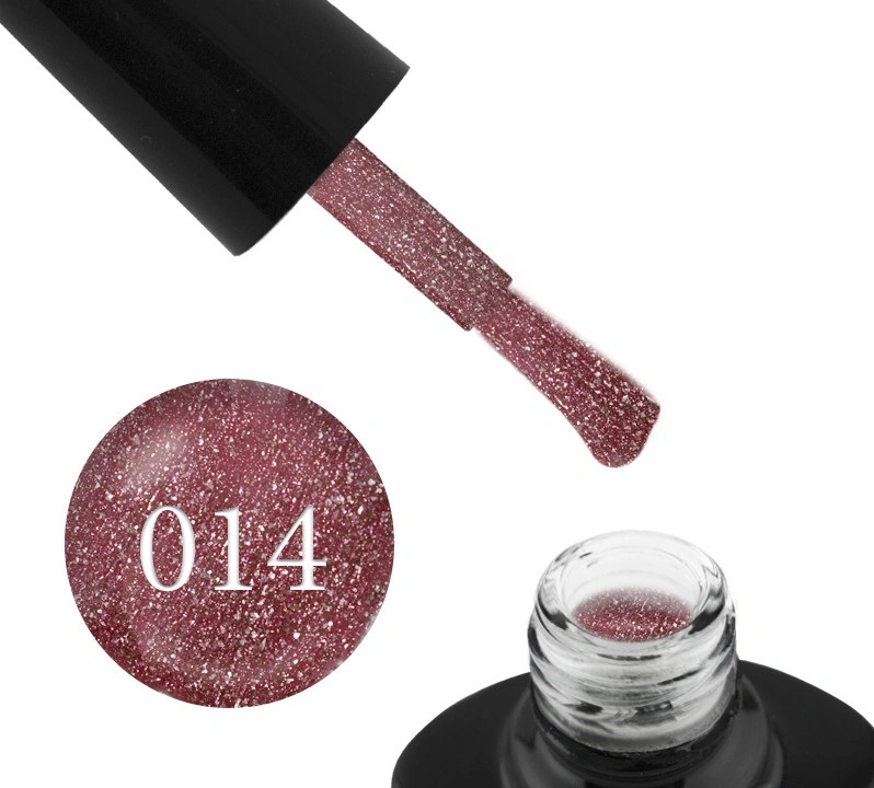 Гель-лак G.La color 14 Illumi Rose малиново-коричневий з блискітками та слюдою 10 мл