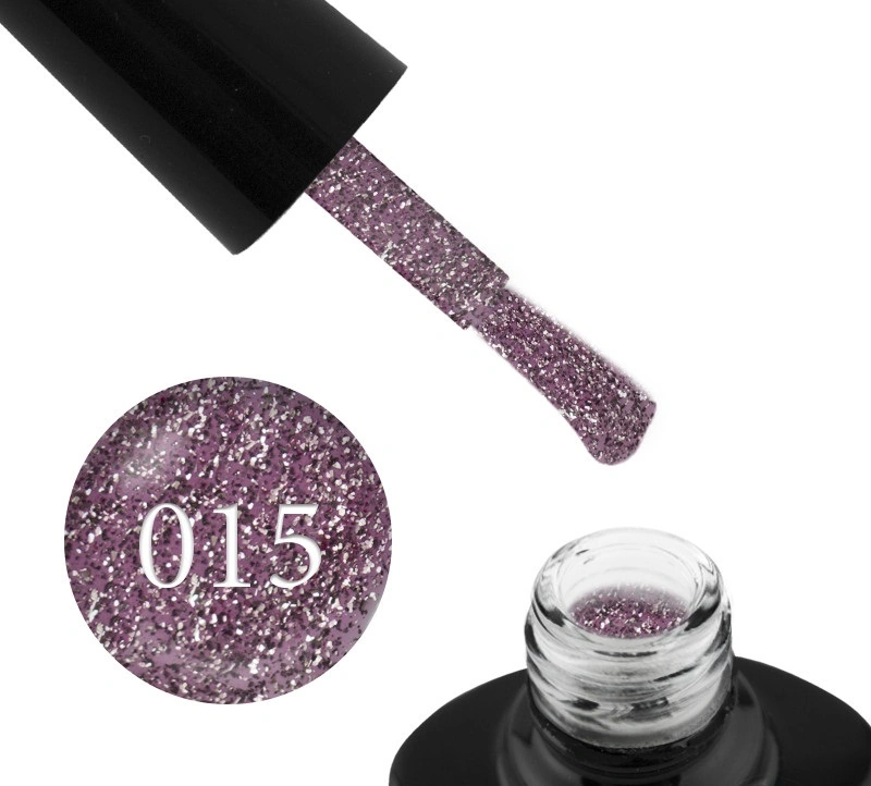 Гель-лак G.La color 15 Illumi Rose рожево-бузковий з блискітками та слюдою 10 мл