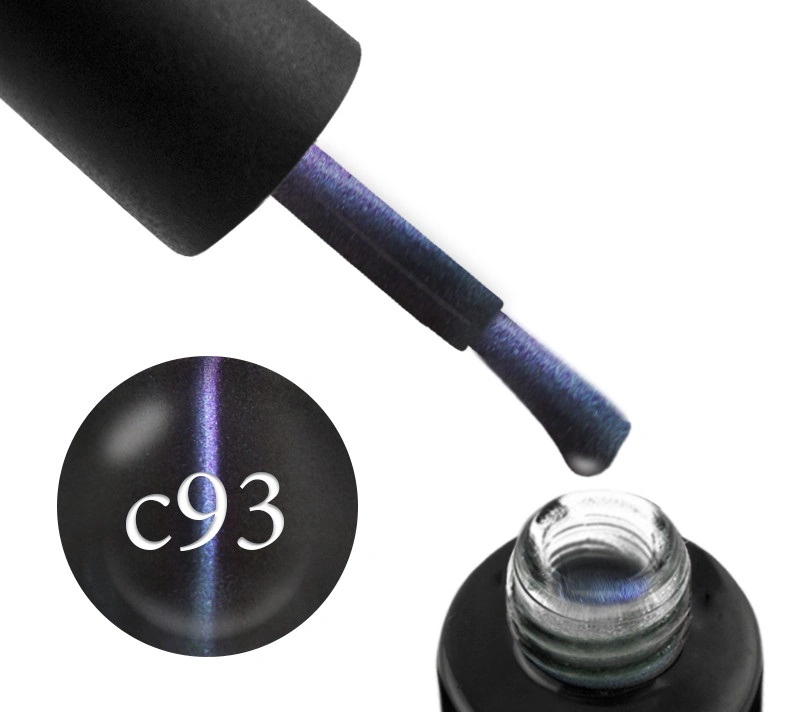 Гель-лак Naomi Gel Polish Cat Eyes С93 5D відблиск бірюзовим, синьо-блакитним, фіолетово-рожевим переливом з відтінками 6 мл