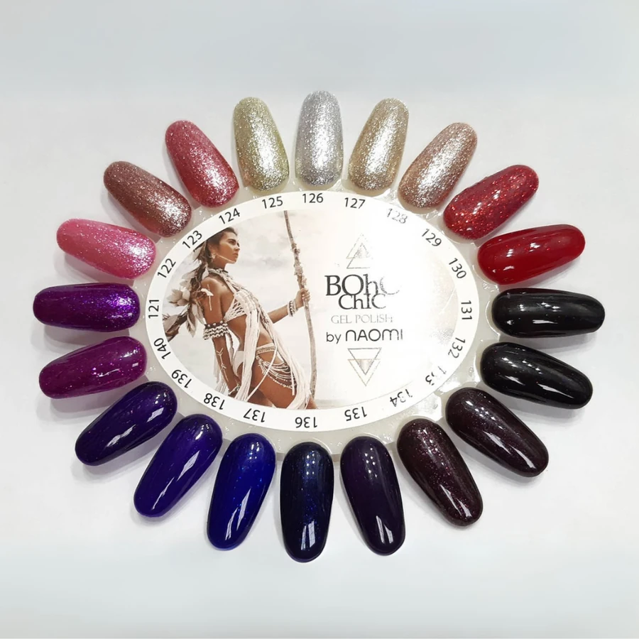 Гель-лак Boho Chic Gel Polish BC123 коричневий з блискітками, що переливаються 6 мл