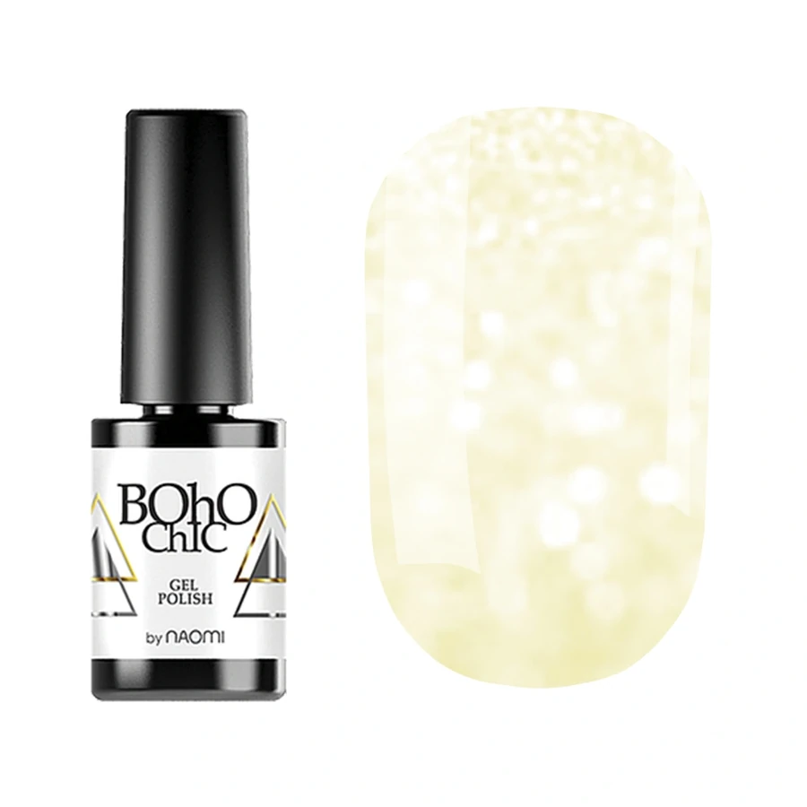 Гель-лак Boho Chic Gel Polish BC125 салатовий з блискітками, що переливаються 6 мл