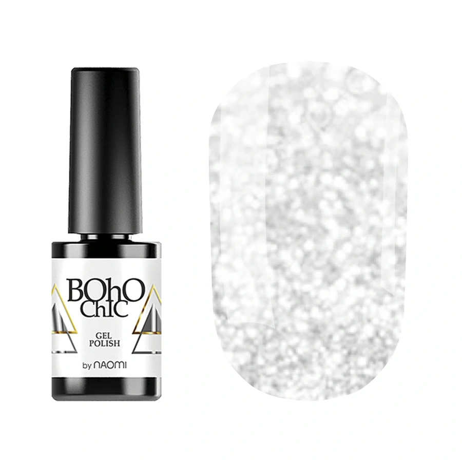 Гель-лак Boho Chic Gel Polish BC126 сріблясті блискітки 6 мл