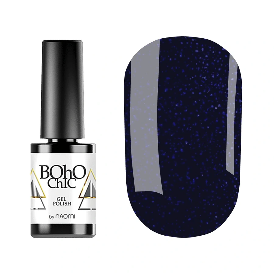 Гель-лак Boho Chic Gel Polish BC136 темно-синій із синіми блискітками 6 мл