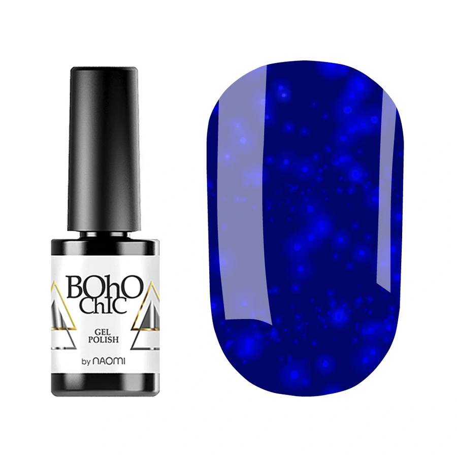 Гель-лак Boho Chic Gel Polish BC137 синій електрик із синіми блискітками 6 мл