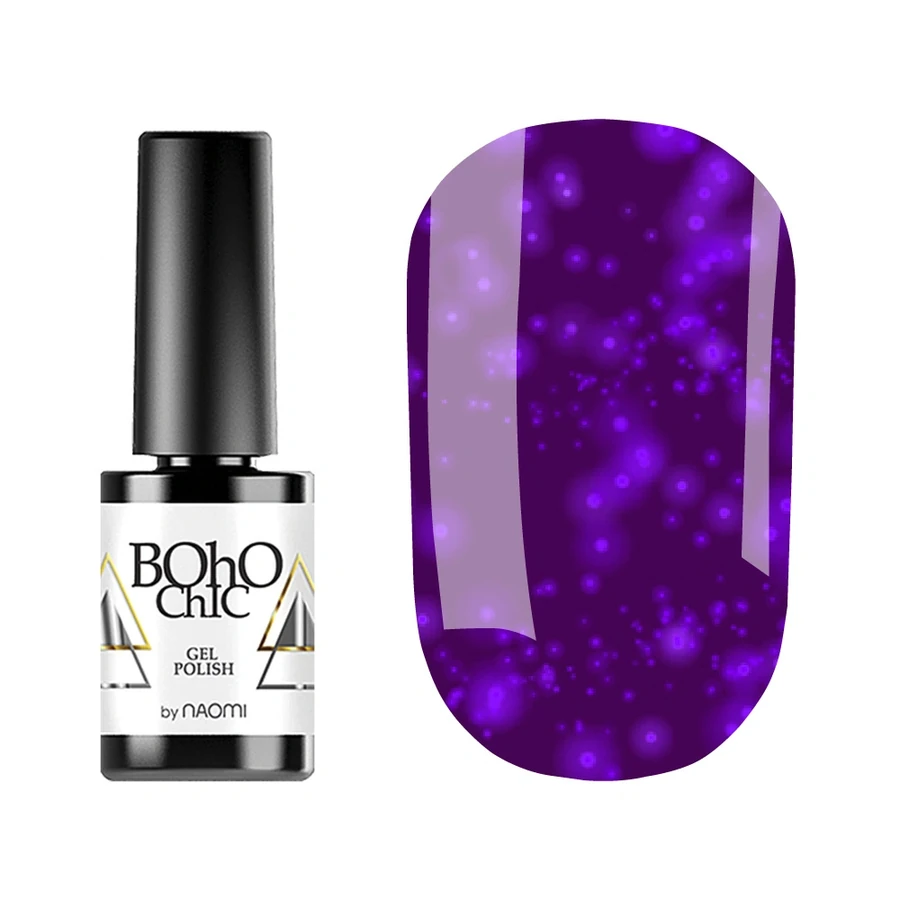 Гель-лак Boho Chic Gel Polish BC140 рожеві блискітки на бузково-рожевому фоні 6 мл