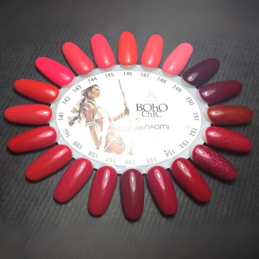 Гель-лак Boho Chic Gel Polish BC151 мідно-червоний з блискітками, що переливаються 6 мл