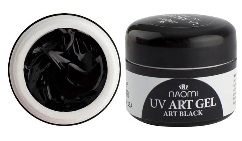 Гель для 3D-дизайну Naomi UV Art Gel Black чорний 5 г