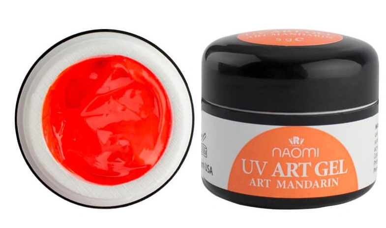 Гель для 3D-дизайну Naomi UV Art Gel Mandarin мандариновий 5 г