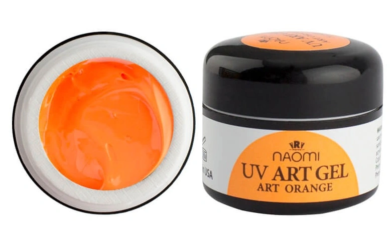Гель для 3D-дизайну оранжевий) Naomi UV Art Gel Orange 5 г
