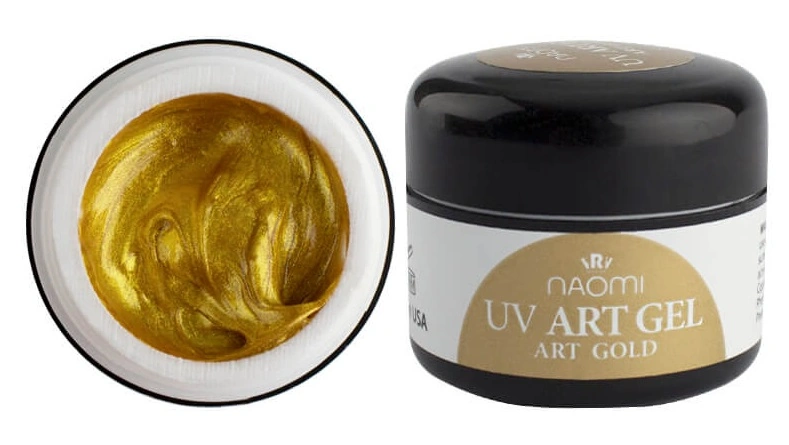 Гель для 3D-дизайну Naomi UV Art Gel Gold золотий 5 г