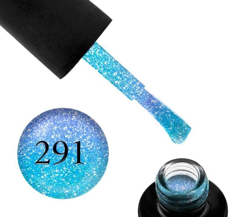 Гель-лак Naomi Chameleon Gel Polish №291 блакитний з бузковими шиммерами та перламутром 6 мл
