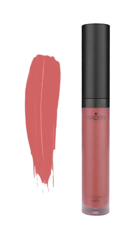 Рідка матова помада Naomi Liquid Lipstick Matte Dominant рожево-теракотова 6 мл
