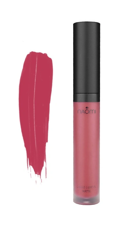 Рідка матова помада Naomi Liquid Lipstick Matte Invasion темно-рожево-лілова 6 мл