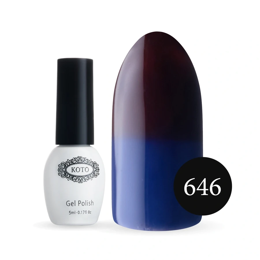 Термо гель-лак Koto Thermo Gel Polish №646 5мол темно-фіолетовий (при нагріванні синій