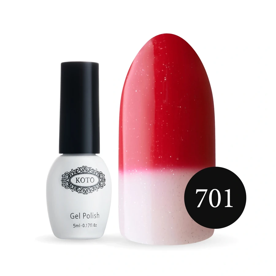 Термо гель-лак Koto Thermo Gel Polish №701 5мол малиновий (при нагріванні білий