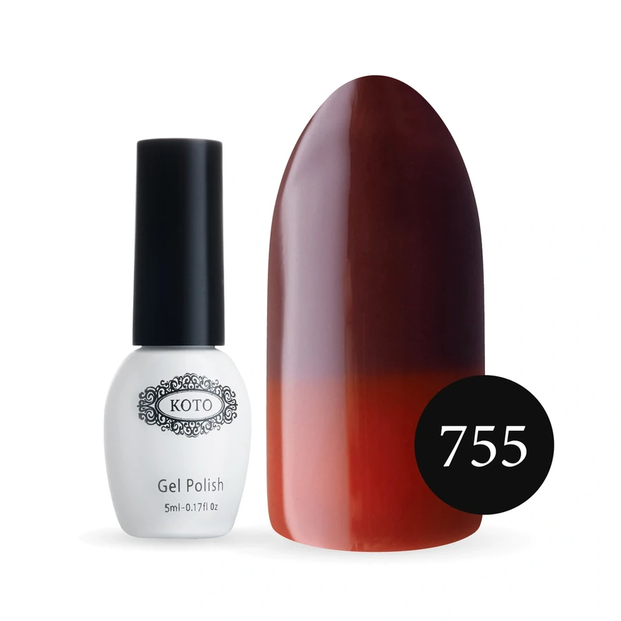 Термо гель-лак Koto Gel Polish №755 темно-сливовий (при нагріванні червоний 5мл