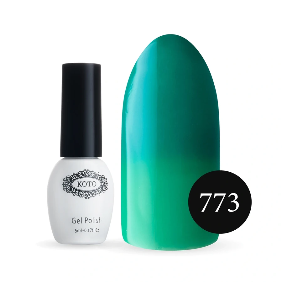 Термо гель-лак Koto Thermo Gel Polish №773 5мол зелений (при нагріванні світло-зелений