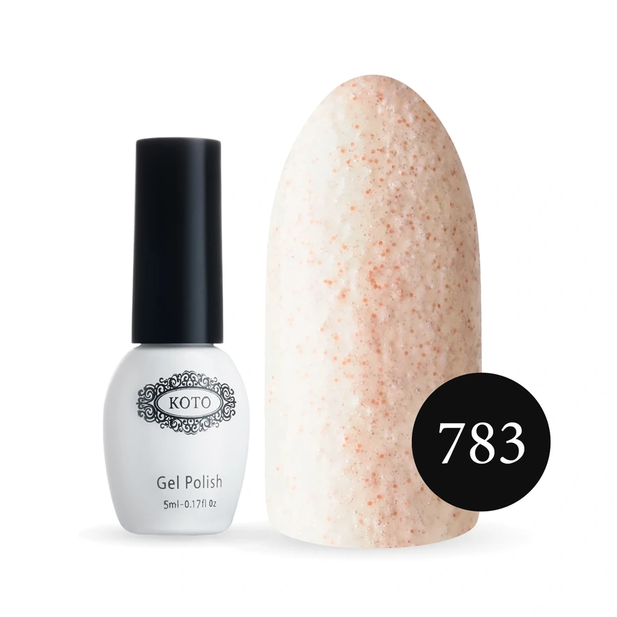 Пісочний гель-лак Koto Sandy Gel Polish №783 5мол бежевий з помаранчевим пісочком