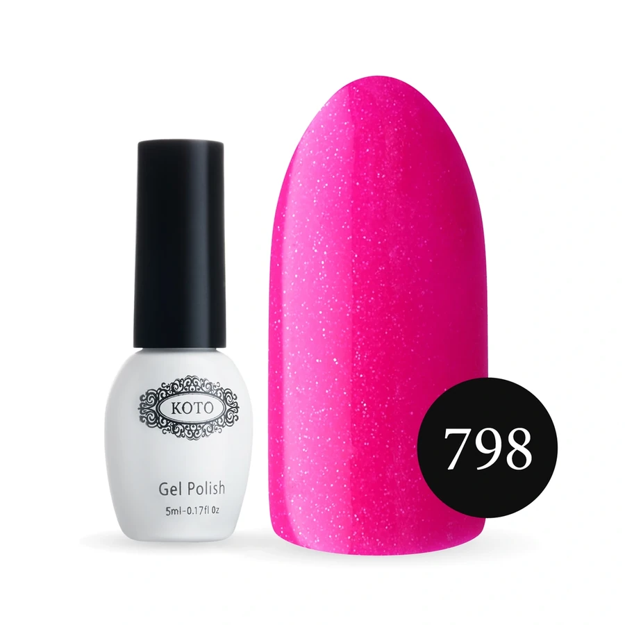 Пісочний гель-лак Koto Sandy Gel Polish №798 5мол яскраво-рожевий, неоновий