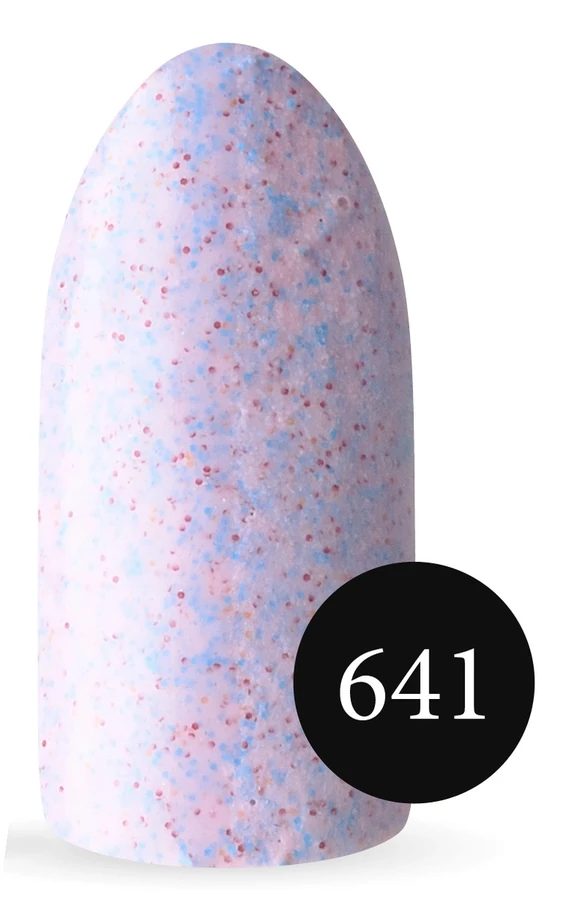 Пісочний гель-лак Koto Sandy Gel Polish №641 10мол блідо-рожевий з блакитними та червоними крапками, пісочний