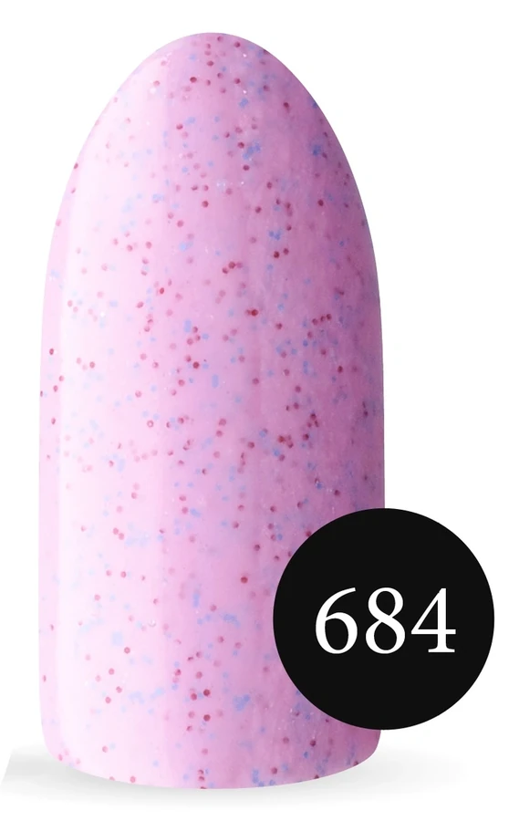Пісочний гель-лак Koto Sandy Gel Polish №684 10мол ніжно-рожевий з червоним та блакитним пісочком