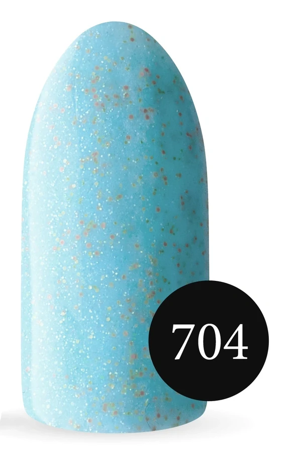 Пісочний гель-лак Koto Sandy Gel Polish №704 10мол блакитний із золотим та помаранчевим пісочком