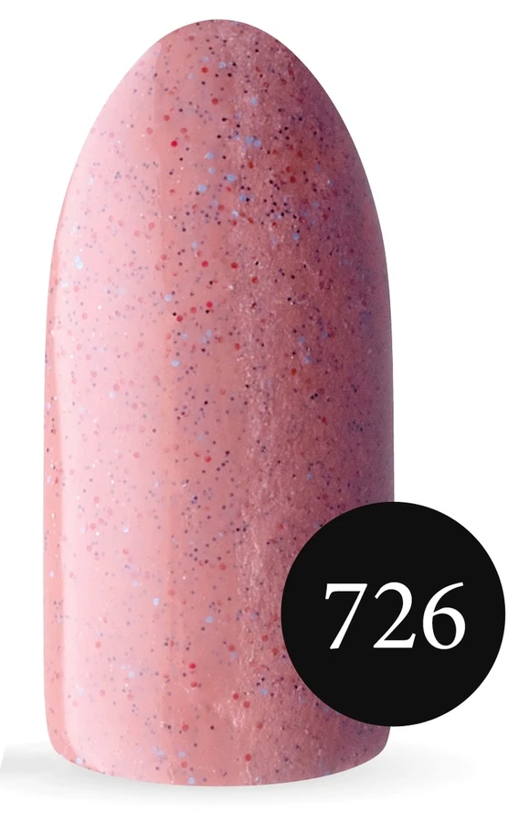Пісочний гель-лак Koto Sandy Gel Polish №726 10мол коричнево-червоний з блакитним, червоним та чорним пісочком