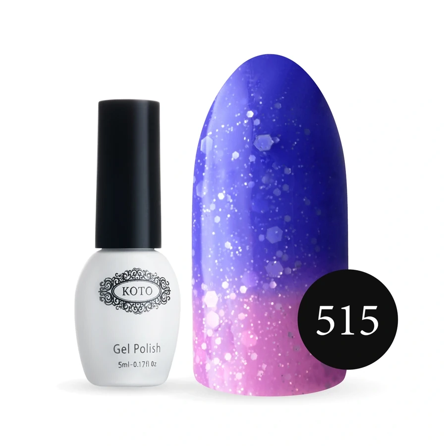Термо гель-лак Koto Thermo Gel Polish №515 5мол синій (при нагріванні рожевий
