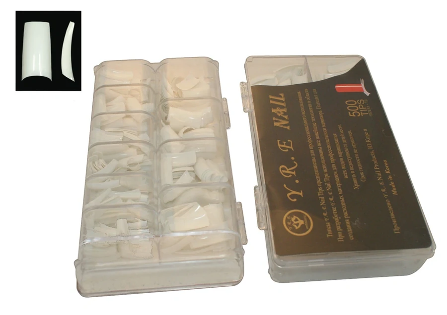 Типси без контактної зони асорті 500 шт YRE White French Tips 500