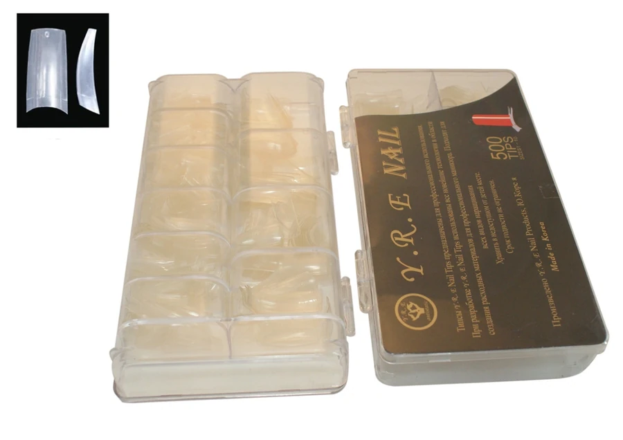 Типси без контактної зони асорті 500 шт YRE Clear Tips 500 шт