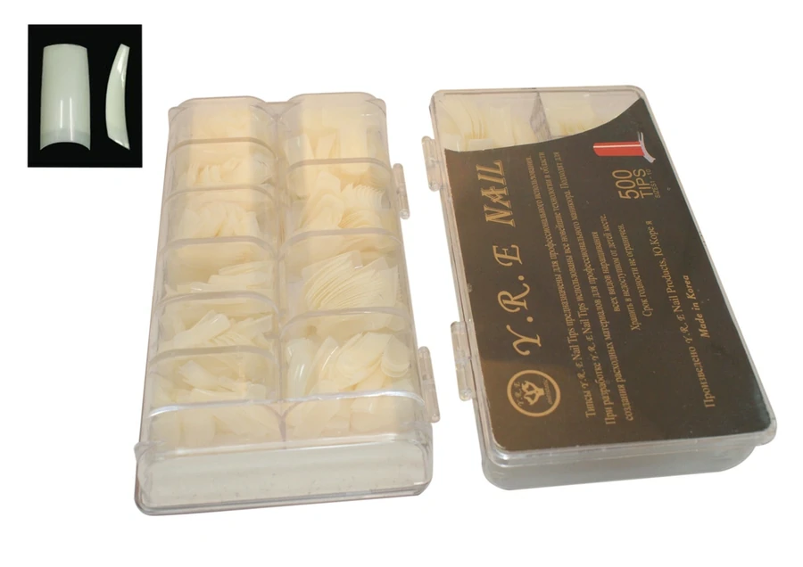 Типси без контактної зони асорті 500 шт YRE Salon Mat Tips 500
