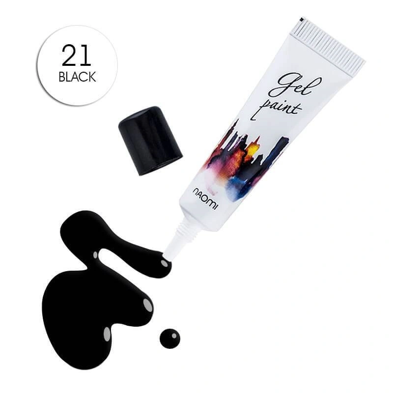Гель-паста без липкого шару Naomi Gel Paste №21 Black NO WIPE чорний 10 г