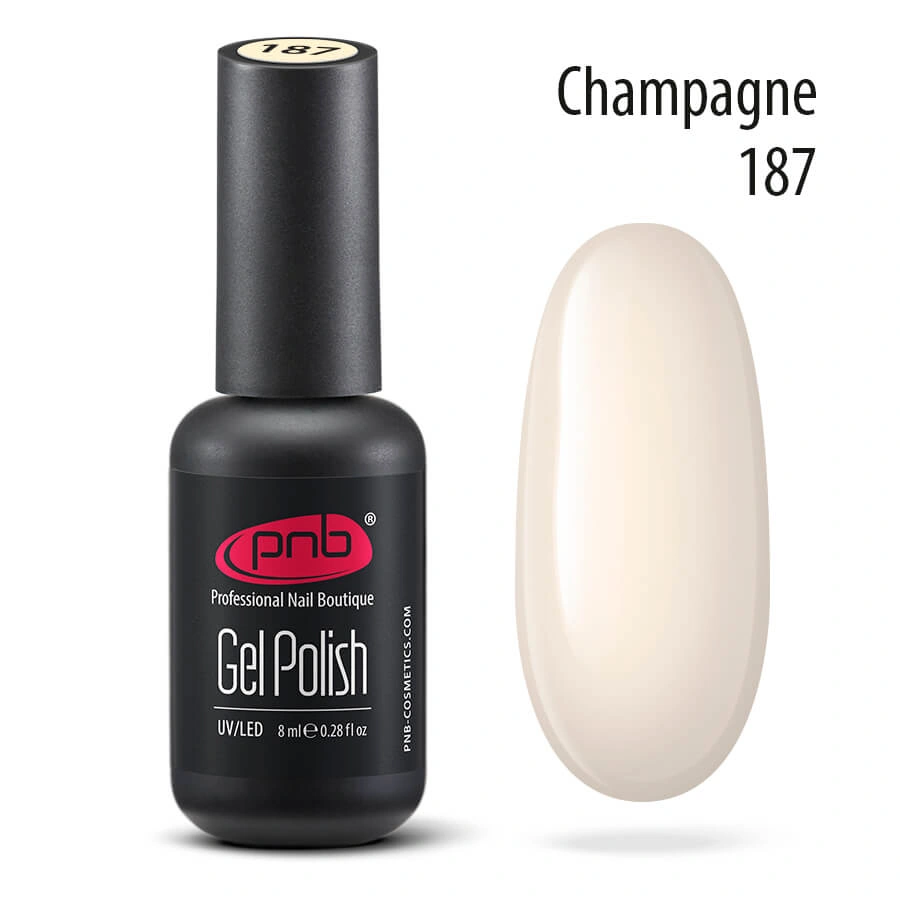 Гель-лак PNB №187 Champagne молочно-ванільний, емаль 8 мл