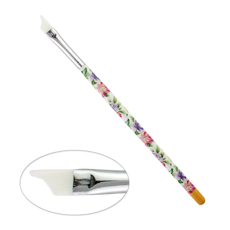 Пензель для дизайну та френча Naomi Brush for French Designe №1 ворс 10мм, квітковий принт 10мм