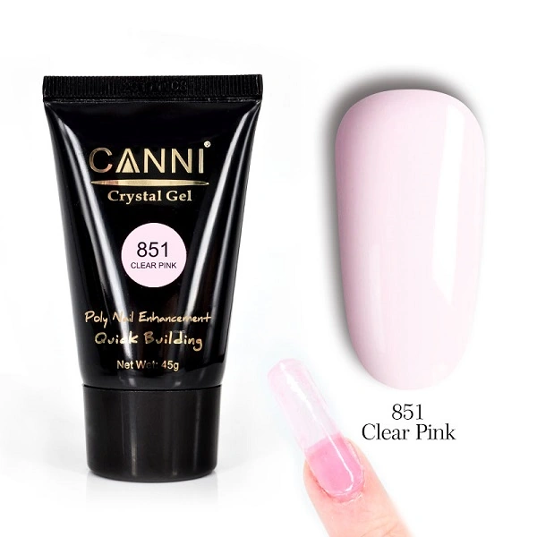 Кристал-гель конструюючий Canni Crystal Gel №851 Clear Pink прозорий рожевий 45 г
