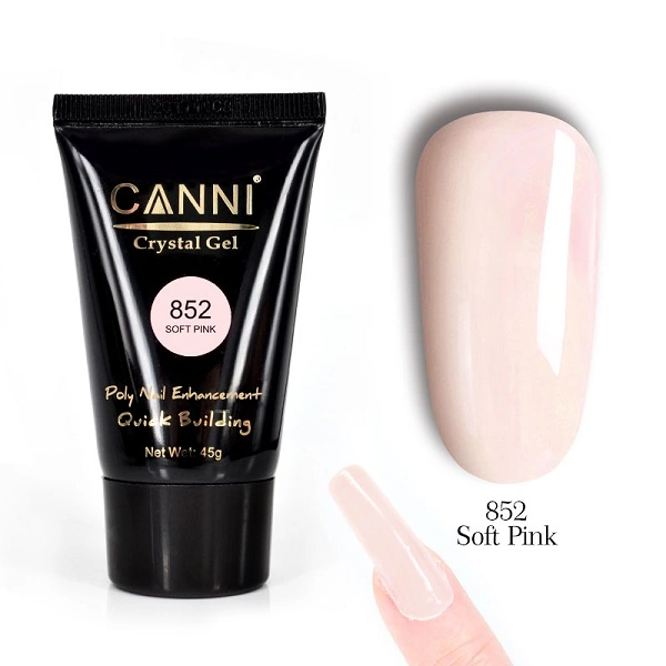 Кристал-гель конструюючий Canni Crystal Gel №852 Soft Pink блідо-рожевий 45 г