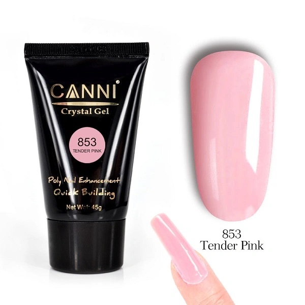 Кристал-гель конструюючий Canni Crystal Gel №853 Tender Pink ніжний рожевий 45 г