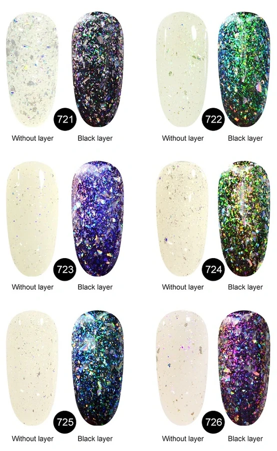 Гель-лак Canni Gel Polish Peacock Tail №725 синій, ефект слюди 7,3 мл