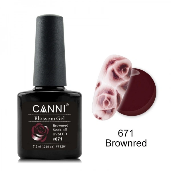 Акварельний гель-лак Canni Gel Polish Aquaurelle №671 червоно-коричневий 7,3 мл