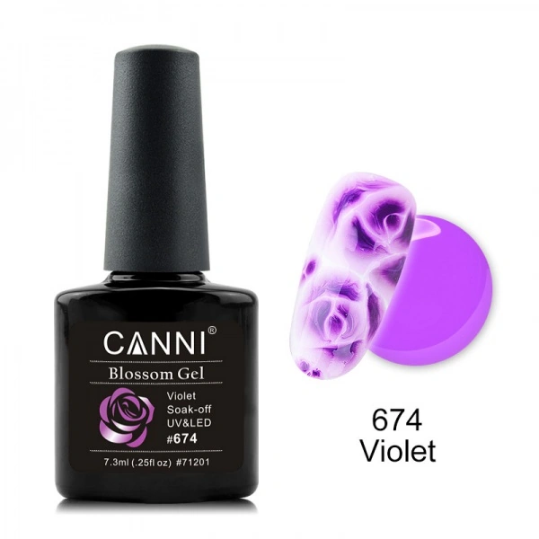 Акварельний гель-лак Canni Gel Polish Aquaurelle №674 бузковий 7,3 мл