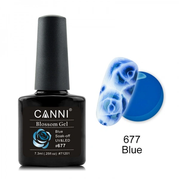 Акварельний гель-лак Canni Gel Polish Aquaurelle №677 синій 7,3 мл
