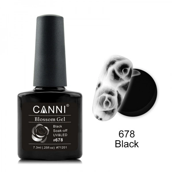 Акварельний гель-лак Canni Gel Polish Aquaurelle №678 чорний 7,3 мл