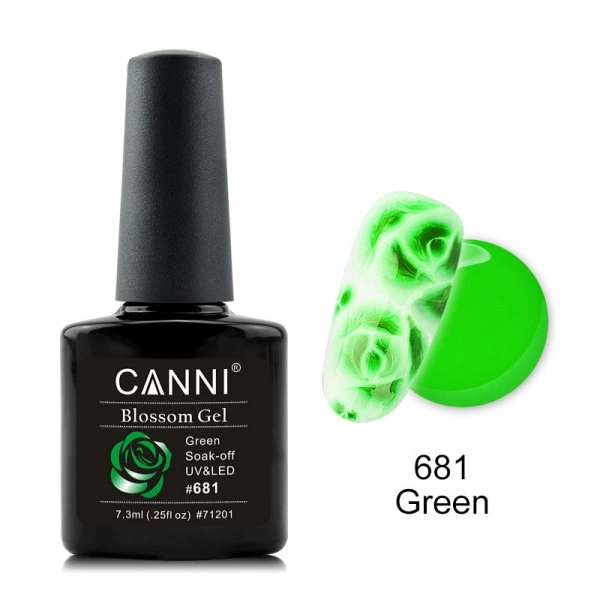 Акварельний гель-лак Canni Gel Polish Aquaurelle №681 зелений 7,3 мл