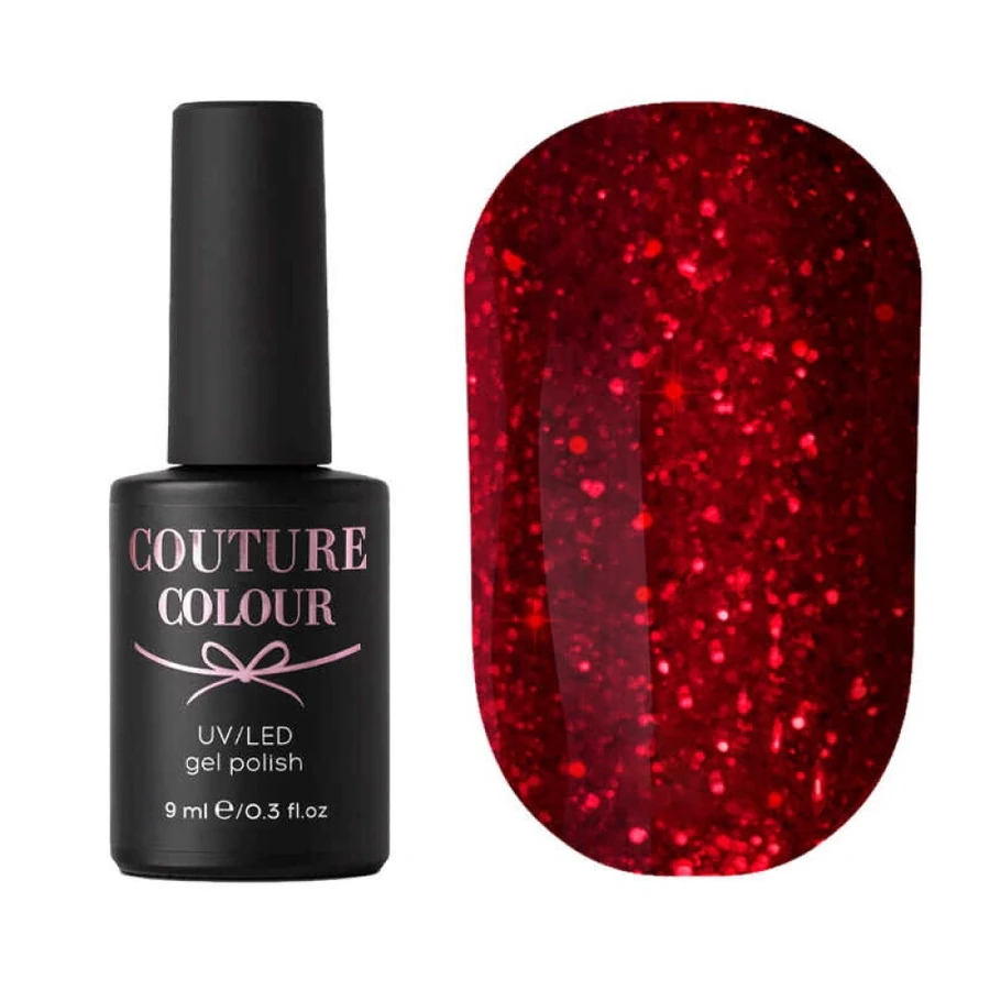 Гель-лак Couture Colour Gel Polish 071 вишневий, з блискітками 9 мл