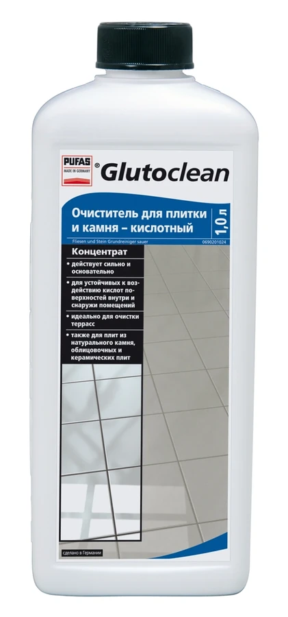 Очищувач для плитки та каменю Glutoclean Fliesen und Stein Grundreiniger - sauer кислотний 1 л