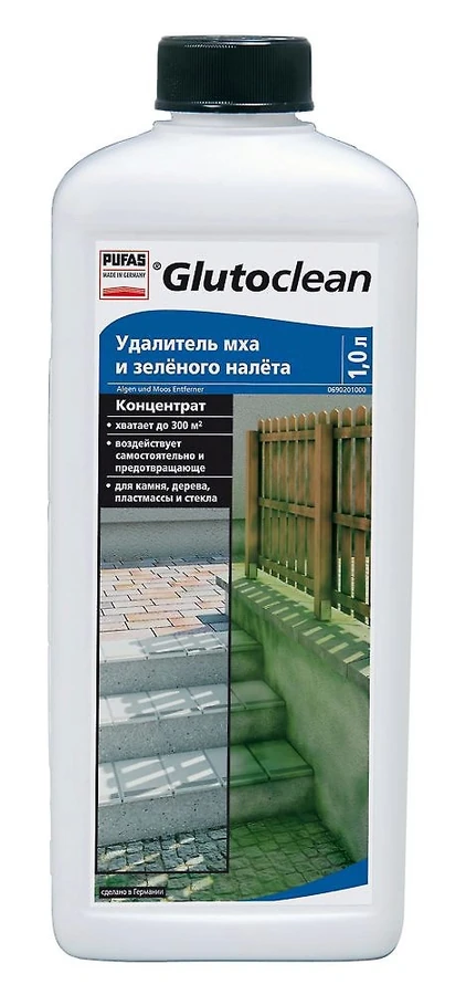 Видавлювач зеленого нальоту та водоростей Glutoclean Algen und Moos Entferner 1 л