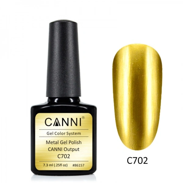 Дзеркальний гель-лак Canni Mirror Gel Polish №702 золото 7,3 мл